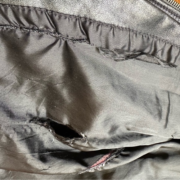 Laura Leigh Vintage Leather Biker Jacket Size Large Black Zip Front and Pockets - Picture 10 of 15